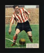 Len Shackleton signed 12x10 mounted colour magazine photo picturing the Sunderland legend in action.