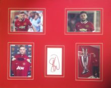 Luke Shaw 20x16 mounted Manchester United signature piece includes signed album page and four colour