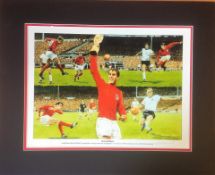 1966 World Cup Final 20x16 mounted print signed by the artist Alan Damms. Sir Geoffrey Charles