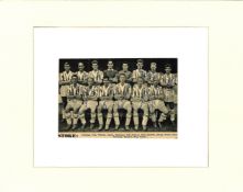 Stoke City 1950s multi signed 14x11 black and white mounted team photo 13 signatures includes
