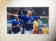 Andy Johnson signed 23x18 mounted colour photo pictured while playing for Everton. Andrew Johnson (