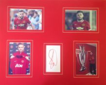 Luke Shaw 20x16 mounted Manchester United signature piece includes signed album page and four colour