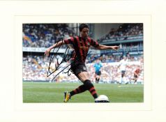 Samir Nasri signed 16x12 overall mounted colour photo pictured in action for Manchester City.