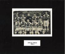Oldham Athletic multi signed vintage 1950s 12x12 mounted black and white team photo. Includes