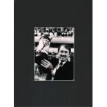 Howard Kendall signed 16x12 overall mounted black and white photo pictured during his time as