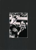 Howard Kendall signed 16x12 overall mounted black and white photo pictured during his time as