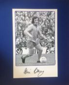 Colin Harvey signed 20x16 mounted black and white photo while playing for Everton F. C. Good