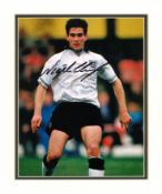 Nigel Clough signed 12x10 mounted colour photo pictured in action for England. Nigel Howard