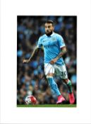 Nicolás Otamendi signed 16x12 overall mounted colour photo pictured playing for Manchester City.