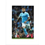 Nicolás Otamendi signed 16x12 overall mounted colour photo pictured playing for Manchester City.