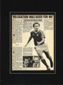 Martin O'Neill signed 16x12 overall mounted black and white magazine page. Martin Hugh Michael O'