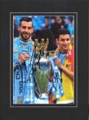 Alvaro Negredo and Jesus Navas signed 16x12 overall mounted colour photo pictured with the Premier