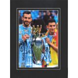 Alvaro Negredo and Jesus Navas signed 16x12 overall mounted colour photo pictured with the Premier