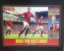 Ruud Van Nistelrooy signed 20x16 mounted colour magazine photo pictured in action for Manchester