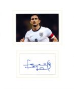 Frank Lampard 12x10 mounted signature piece includes signed album page and colour photo in action