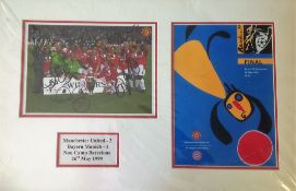 Manchester United 1999 Champions League winners multi signed 23x14 mounted signature piece