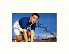 Jimmy Greaves signed 14x12 overall mounted colour magazine photo pictured in his early playing