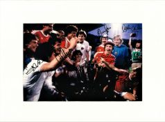 Aston Villa 1982 European Cup Winners multi signed 16x12 mounted colour photo 8 signatures