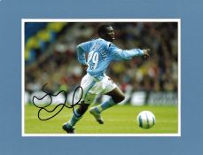 Shaun Wright Philips signed 14x11 mounted colour photo pictured in action for Manchester City.