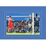 Nikica Jelavic signed 16x12 overall mounted colour photo pictured in action for Everton. Jelavic