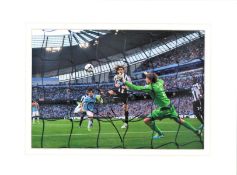 David Silva signed 16x12 overall mounted colour photo pictured in action for Manchester City.