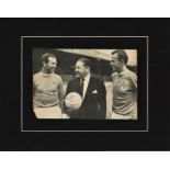 Jimmy Armfield and Ray Charnley signed 14x11 overall mounted black and white newspaper photo