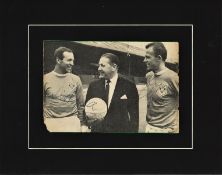Jimmy Armfield and Ray Charnley signed 14x11 overall mounted black and white newspaper photo
