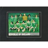 Republic of Ireland signed 16x12 overall mounted colour magazine photo signed by Irish legends David