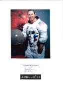 Apollo 13 James Lovell NASA astronaut Signature mounted below NASA portrait. Professionally