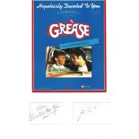 Grease 13.5x18.5 Mounted "Hopelessly Devoted To You" Sheet Music With 2 Cards Signed By Olivia