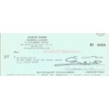 Glenn Ford signed 1973 cheque drawn on Bank of America to So Calif Gas Co $72.84. Good Condition.