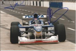 Jean Alesi and Pedro Diniz signed 7x5 colour photo. Good Condition. All autographs are genuine
