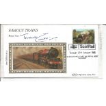 Artist Terence Cuneo signed 1985 Benham small silk Royal Scot Railway FDC. Good Condition. All