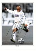 Roberto Carlos COLLAGE Real Madrid Signed 16 x 12 inch football photo. Good Condition. All