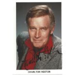 Charlton Heston (1923-2008) Hollywood Actor Signed 5x7 Photo. Good Condition. All autographs are