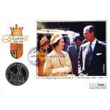 Her Majesty Queen Elizabeth II 70th birthday PNC coin cover. Numbered 1640. Turks and Caicos Islands