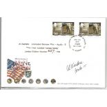 Astronaut Al Worden Apollo 15 Moonwalker signed 2010 Isle of Man Space FDC. Good Condition. All