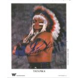 Blowout Sale! WWE/WWF Tatanka hand signed 10x8 photo. This beautiful hand-signed photo depicts WWE/