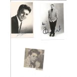 Singers collection 2x signed 6x4 inch b/w photographs of Guy Mitchell and Tommy Steel, one 3x3