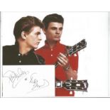 The Everly Brothers Singers Signed Card By Don & Phil Everly With 8x10 Photo. Good Condition. All