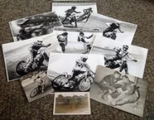 Speedway Legends collection 10 assorted original black and white photos from the 70s and 80s names