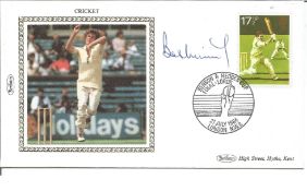 Cricket Bob Willis signed 1984 Benham small silk cricket FDC. Good Condition. All autographs are