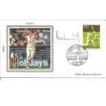 Cricket Bob Willis signed 1984 Benham small silk cricket FDC. Good Condition. All autographs are