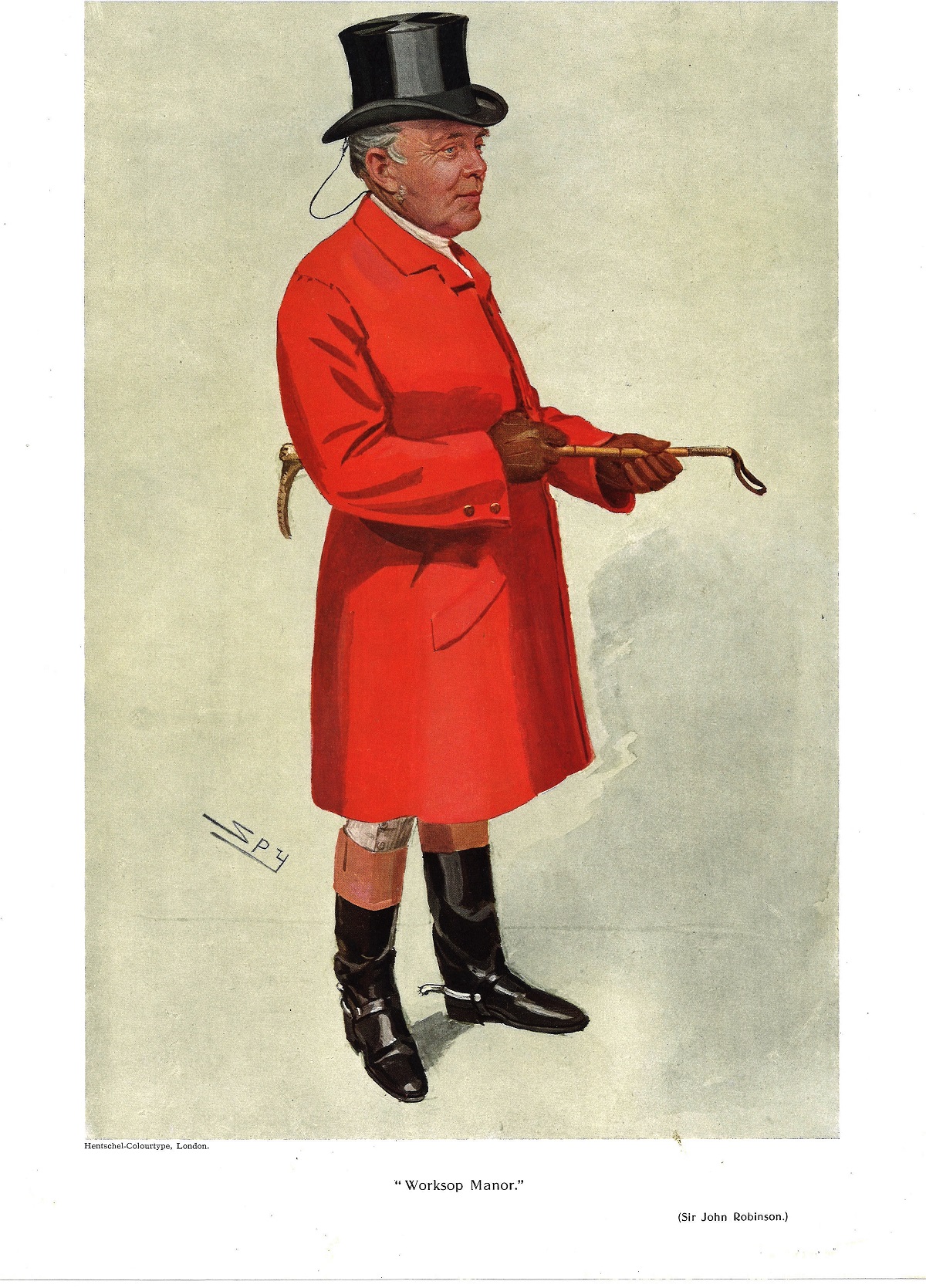 Worksop 24/5/1911 , Subject Sir John Robinson , Vanity Fair print, These prints were issued by the