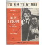 Billy J. Kramer With The Dakotas 1960s Group Fully Signed "I'll Keep You Satisfied " Sheet Music