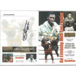 Boxing Joe Frazier signed publicity flyer. Good Condition. All autographs are genuine hand signed