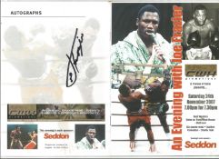 Boxing Joe Frazier signed publicity flyer. Good Condition. All autographs are genuine hand signed