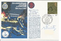 WW2 Karl Donitz & Robert Ryder VC signed St Nazire Raid official 1977 Navy cover. Good Condition.