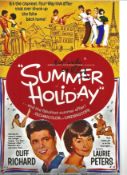 Cliff Richards signed 12 x 8 colour photo reproduction of the Summer Holiday movie poster. Good