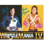 Blowout Sale! WWE/WWF Wrestle Mania IV signed 10x8 photo. This beautiful hand-signed photo depicts